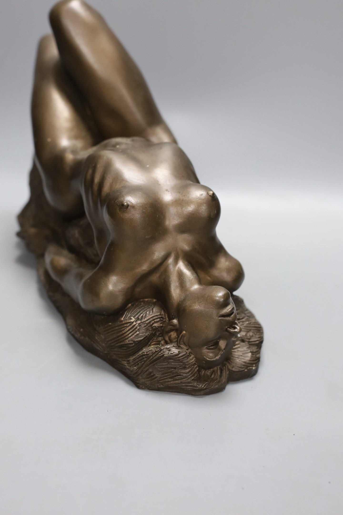 Ronald Cameron (b.1930), simulated bronze, 'Marnie', recumbent female nude, 36cm